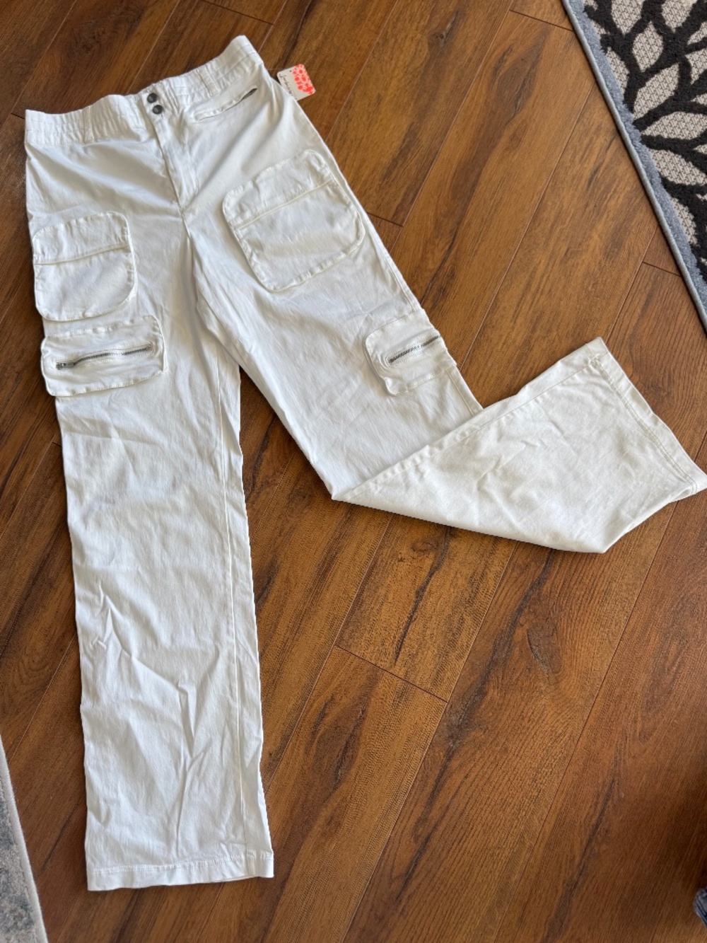 NWT FP Movement Free People Ivory Cargo Utility Pants Size M